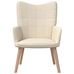 Maison Chic Chaise de relaxation | Fauteuil relax Crème Tissu -GKD56710