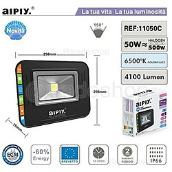 Tradex LED IP65 LUMIÈRE FROIDE EXTÉRIEUR 50W SORTIE 500W HAUTE LUMINOSITÉ