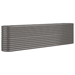 vidaXL Lit surélevé de jardin Acier enduit de poudre 260x40x68 cm gris