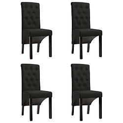 Decoshop26 Lot de 4 chaises de salle à manger cuisine design intemporel tissu noir CDS021839 