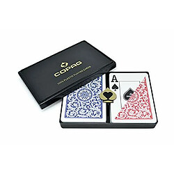 copag 1546 Design cartes A jouer 100 % plastique, Poker Size Jumbo Index RougeBleu Double Deck Set 