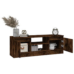 Acheter Maison Chic Meuble TV scandinave - Banc TV pour salon avec porte Chêne fumé 102x30x36 cm -MN39975