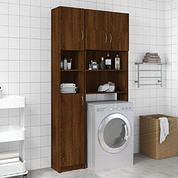 Maison Chic Armoire de bain,Meuble de rangement de salle de bain,Meuble haut Chêne marron 32x25,5x190 cm Bois d'ingénierie -GKD863014