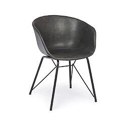 Bizzotto Chaise Warhol simili cuir anthracite