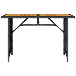 Avis vidaXL Table de jardin et dessus en bois noir 110x68x70 cm poly rotin