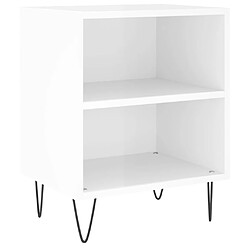 Avis vidaXL Tables de chevet 2pcs blanc brillant 40x30x50cm bois ingénierie