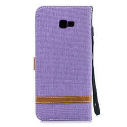 Avis Etui en PU tissu jean bicolore violet pour votre Samsung Galaxy J4 Plus/J4 Prime