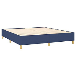 Sommier à lattes,Cadre à lattes de lit et matelas et LED pour Adulte Bleu 180x200 cm Tissu -MN45939 pas cher