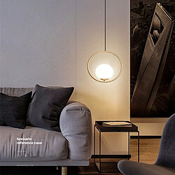 Wewoo Suspension luminaire Lustre Lampe Suspendue Restaurant simple tête personnalité créative moderne en cuivre avec lumière neutre 5 Wstyle de forme rond A1