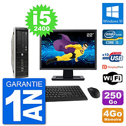 PC HP Compaq Pro 6300 SFF Ecran 22" i5-2400 RAM 4Go Disque 250Go Windows 10 Wifi · Occasion 