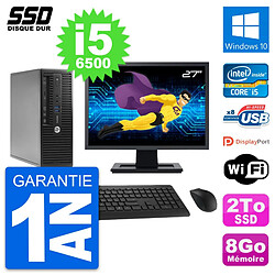 PC HP ProDesk 400 G3 SFF Ecran 27" Core i5-6500 RAM 8Go SSD 2To Windows 10 Wifi · Occasion 