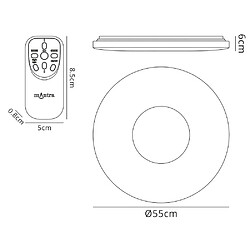 Luminaire Center Plafonnier télécommandé Reef 60W Tuneable blanc 3000K-6500K, 4200lm, Dimmable