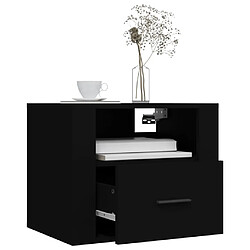 Avis vidaXL Table de chevet murale Noir 50x36x40 cm