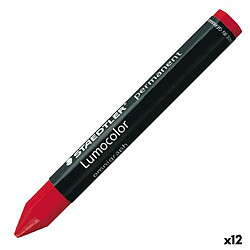 Crayons gras de couleur Staedtler Lumocolor Permanent Rouge (12 Unités)