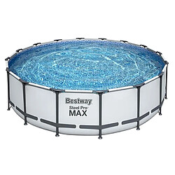 Bestway Piscine tubulaire ronde steel pro max Ø 4.88 x h.1.22 m - grise