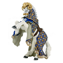 Papo Figurine Cheval du Maître des armes cimier bélier bleu