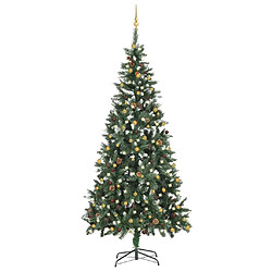 vidaXL Arbre de Noël artificiel pré-éclairé et boules 210 cm 