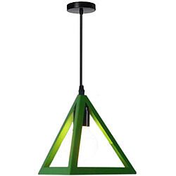 Stoex Lustre Suspension Métal Cage forme de Triangle Style Vintage Industrielle E27 po Lustre Suspension Métal Cage forme de Triangle Style Vintage Industrielle E27 pour Salon Chambre Cuisine,Vert