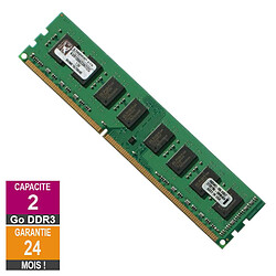 Barrette Mémoire 2Go RAM DDR3 Kingston KVR1066D3N7/2G DIMM PC3-8500U · Reconditionné PC3-8500 - 1066MHz