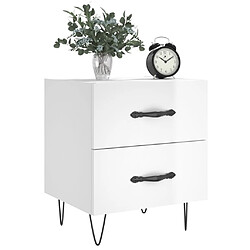 Avis Maison Chic Table de chevet,Table de nuit,Table d'appoint pour salon blanc brillant 40x35x47,5 cm bois d’ingénierie -MN87364