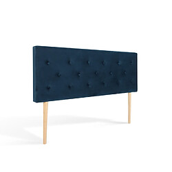 Tête de lit capitonnée Théa 160cm Velours Bleu Foncé