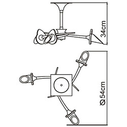 Luminaire Center Semi Plafonnier Flavia rond 3 Ampoules G9, chrome poli