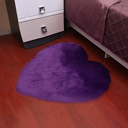 LUUCOZK Tapis moelleux en fausse fourrure, tapis à poils longs pour chambre à coucher, salon, violet-40x50 cm (forme de coeur)