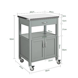 Acheter SoBuy FKW22-HG Desserte de Cuisine Roulante, Meuble de Rangement à roulettes Plateau en Acier INOX