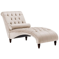 Beliani Chaise longue en velours beige MURET