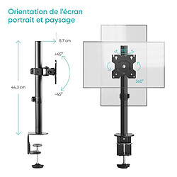 Avis ONKRON Pied Ecran PC pour 13 - 34 Pouces Ecran et Moniteur, Bras Support Ecran PC de 8 kg - Support Ecran Bureau VESA 75x75 & VESA 100x100/Accessoires Pour PC Inclinable Pivotant Rotatif D101E-B Noir