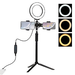 Wewoo Support de trépied + tige d'extension + en direct pour diffusion téléphonique + 6,2 pouces 16cm anneau LED vlogging vidéo kits de lumière