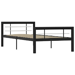 Maison Chic Lit adulte - Lit simple Cadre de lit,Structure du lit Contemporain Noir et blanc Métal 100 x 200 cm -MN76198