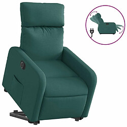 Maison Chic Fauteuil Relax pour salon, Fauteuil inclinable électrique vert foncé tissu -GKD83973