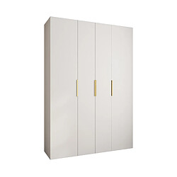 Abiks Meble Armoire à portes battantes Como 4 245,5/170/40 4 portes (blanc/doré)