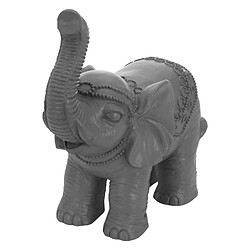 ML-Design Figurine Eléphant Gris 36x19x39 cm, Finition Orientale, Intérieur/Extérieur, Statue Eléphant Porte-Bonheur, Sculpture Feng Shui, Figurine de Richesse, Ornament Antique, Décoration de Jardin 