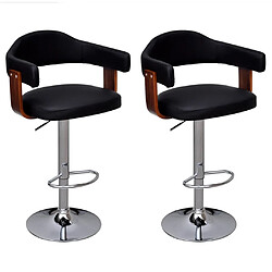 vidaXL Tabourets de bar lot de 2 bois courbé 