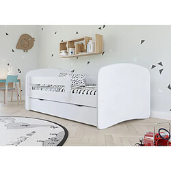 Lit Babydreams vert sans motif sans tiroir, matelas 180/80 