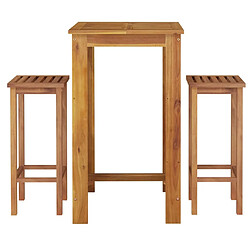 Avis Maison Chic Table de bar et chaises d'extérieur 3 pcs,Ensemble de bar de jardin pour relax bois d'acacia solide -GKD243530