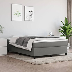 vidaXL Sommier à lattes de lit avec matelas Gris foncé 140x200cm Tissu