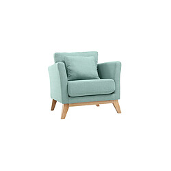 Miliboo Fauteuil scandinave déhoussable vert lagon OSLO