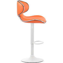 Acheter Decoshop26 Lot de 2 tabourets de bar design contemporain pieds en métal blanc mat assise en synthétique orange 10_0000353