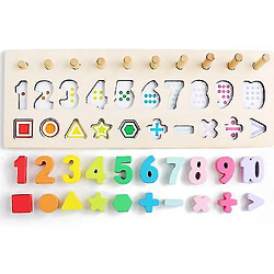 Universal Puzzle d'appariement des formes numériques pour les enfants, jouets en bois