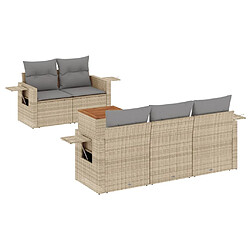 vidaXL Salon de jardin avec coussins 6pcs mélange beige résine tressée