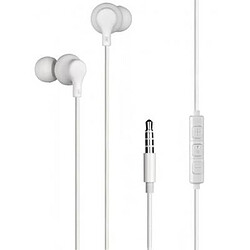 BigBen Connected Ecouteurs Jack 3.5mm Bouton avec Télécommande et Micro Blanc 