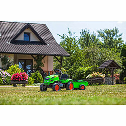 FALK Tracteur pour enfant à pédales avec capot ouvrant et remorque X Tractor.