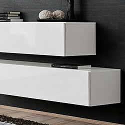 Paris Prix Lot de 2 Bancs Muraux & Étagère Switch SBII 130cm Blanc