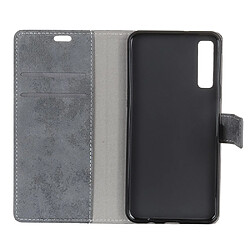 Acheter Etui en PU style vintage gris pour votre Samsung Galaxy A7 (2018)