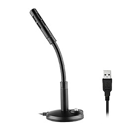 Wewoo Microphone à condensateur USB avec câble pour ordinateur de bureau PC portable Enregistrement de câble sur un jeu PodcastingNoir