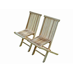 C&L Jardin Lot de 2 chaises JALANG JALANG Lot de 2 chaises pliantes en teck