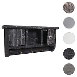 Mendler Armoire à clés HWC-A48, Armoire à clés avec portes, bois massif ~ gris shabby